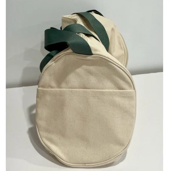 NWT PINK Victoria's Secret Cream and Green weekender Duffel Bag Adjustable Strap - Picture 13 of 13